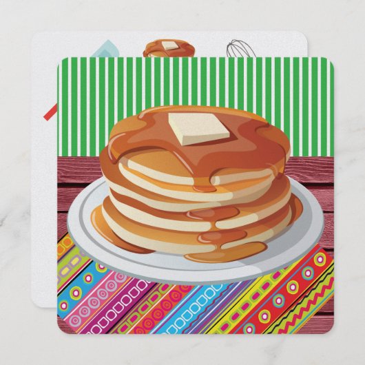 Pancake Supper - Fett Dienstag Einladung (Vorne/Hinten)