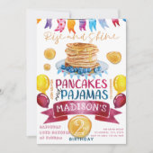 Pancake und Pajamas Birthday PJ's Party Einladung (Vorderseite)