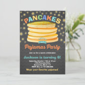 Pancake und Pajamas Geburtstag Einladung PJs Party (Stehend Vorderseite)