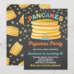 Pancake und Pajamas Geburtstag Einladung PJs Party