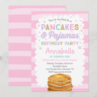 Pancake und Pajamas Geburtstag Einladung PJs Party