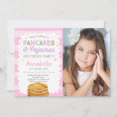 Pancake und Pajamas Geburtstag Einladung PJs Party (Vorderseite)