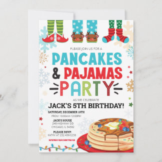Pancake und Pajamas Geburtstag Einladung Urlaub