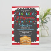 Pancake und Pajamas zum Geburtstag Einladung PJs P (Stehend Vorderseite)