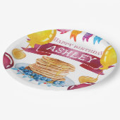 Pancake und Pajamas zum Geburtstag Pappteller (Schrägansicht)
