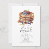 Pancake Watercolor Gender-Neutral Baby Brunch Einladung (Vorderseite)