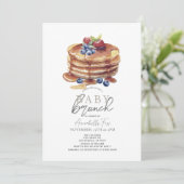 Pancake Watercolor Gender-Neutral Baby Brunch Einladung (Stehend Vorderseite)