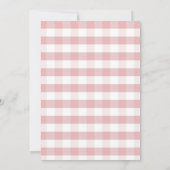 Pancake Watercolor Pink Gingham Girl Baby Brunch Einladung (Rückseite)