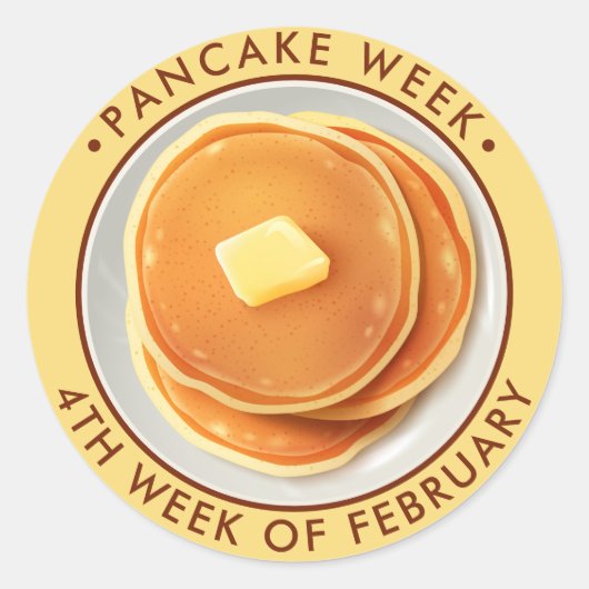 Pancake Week Runder Aufkleber (Vorderseite)