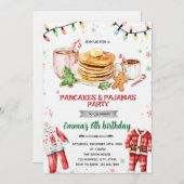 Pancakes and Pajamas Christmas Invitation Einladung (Vorne/Hinten)