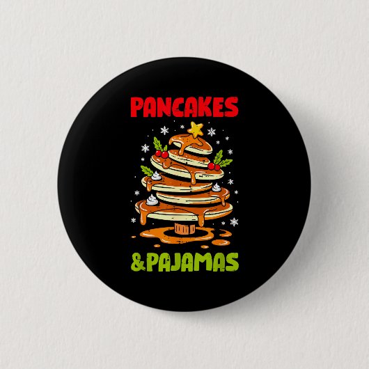Pancakes And Pajamas Christmas Pancake Men Women K Button (Vorderseite)