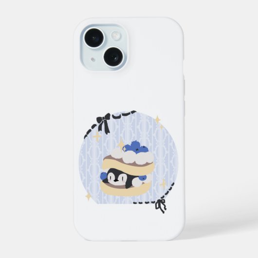 Pancakes and Penguins iPhone 15 Hülle (Rückseite)