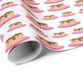 Pancakes auf rosa Teller Muster Geschenkpapier (Rolleneckpunkt)