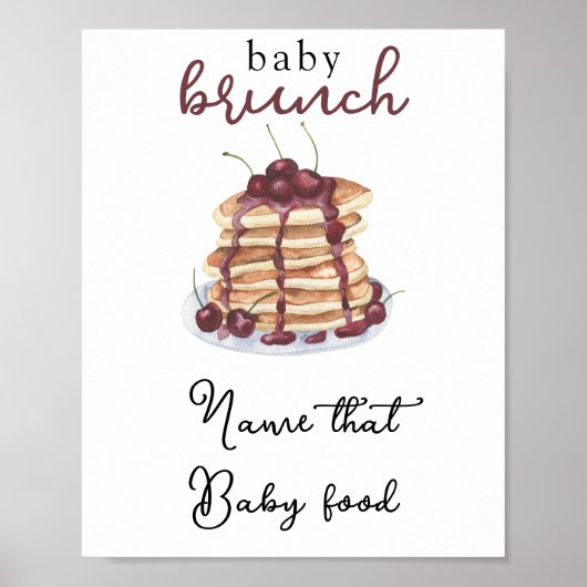 Pancakes Baby Dusche Name dieses Baby-Food-Spiel Poster (Vorne)