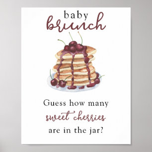 Pancakes Baby Dusche Rate wie viele Kirschen Poster