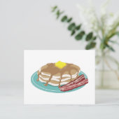 Pancakes Bacon Postkarte (Stehend Vorderseite)