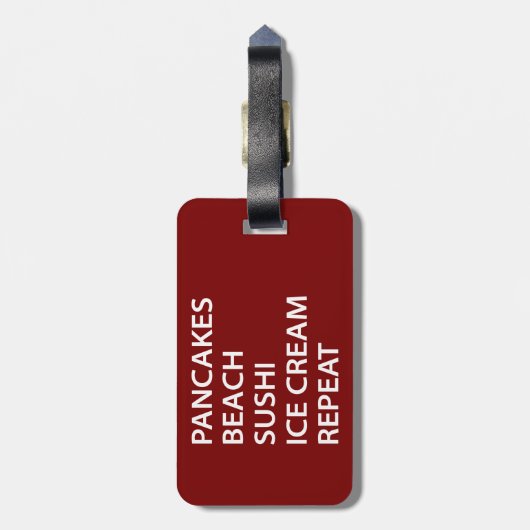 Pancakes Beach Sushi Ice Cream Repeat Gepäckanhänger (Rückseite vertikal)