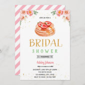 Pancakes Blume Brautparty Thema Einladung (Vorne/Hinten)