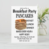Pancakes Breakfast Pancake Party Einladung (Stehend Vorderseite)