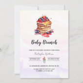 Pancakes Brunch Gender Neutral Baby Dusche Einladung (Vorderseite)
