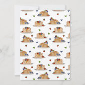 Pancakes Brunch Pink Botanical Bridal Shower Einladung (Rückseite)