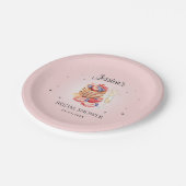 Pancakes Bubbly Brunch Blush Pink Brautparty Pappteller (Schrägansicht)
