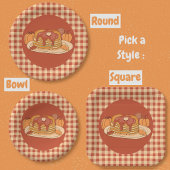 Pancakes - Fall Buffalo Karierte Musterpapierplatt Pappteller