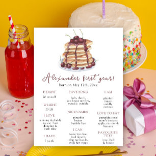 Pancakes First Birthday Milestone Geburtstag Poster