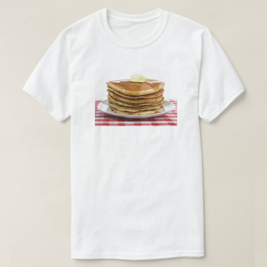 Pancakes Flap Jack Ahornsirup Butter T-Shirt (Design vorne)