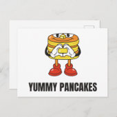 Pancakes Food Kawaii Face Einladungspostkarte (Vorne/Hinten)
