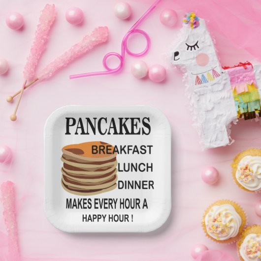 Pancakes Frühstück Geburtstag Pancake Party Pappteller (Party)