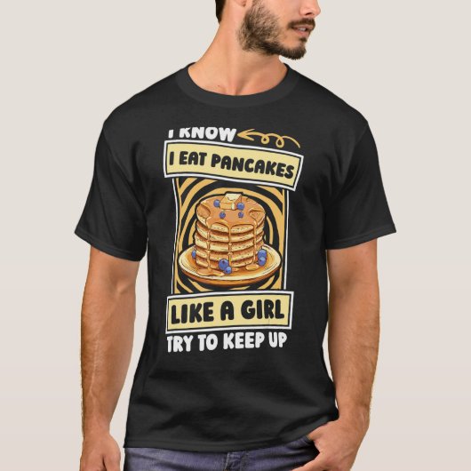 Pancakes Girl Breakfast - Ahornsirup Pfannkuchen T-Shirt (Vorderseite)