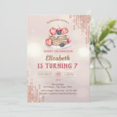 Pancakes Glitzer Tropfens Bokeh Geburtstag Einladung (Stehend Vorderseite)