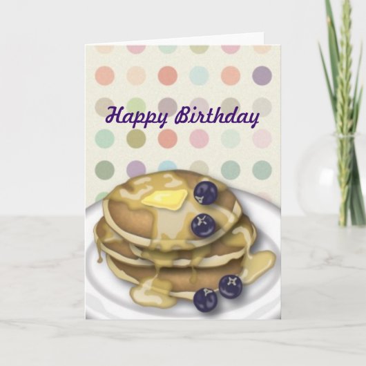 Pancakes Happy Birthday Polka Dots Card Karte (Vorderseite)