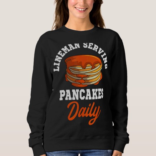 Pancakes Lineman Waffle Frühstück Flapjack Hotcake Sweatshirt (Vorderseite)