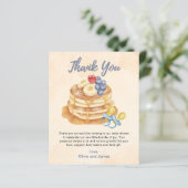 Pancakes & Pacifiers Baby Shower Dankeskarte (Stehend Vorderseite)