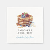 Pancakes & Pacifiers Blaues Gingham-Jungen-Baby-Sh Serviette (Vorderseite)
