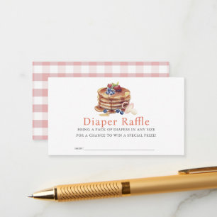 Pancakes & Pacifiers Rosa Windel-Raffle-Ticket Begleitkarte