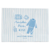 Pancakes, Pacis & PJs Boy Baby Shower Große Geschenktüte (Rückseite)