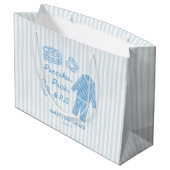 Pancakes, Pacis & PJs Boy Baby Shower Große Geschenktüte (Rückseite Schrägansicht)