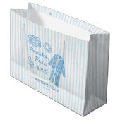 Pancakes, Pacis & PJs Boy Baby Shower Große Geschenktüte (Vorderseite Schrägansicht)