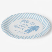 Pancakes, Pacis & PJs Boy Baby Shower  Pappteller (Schrägansicht)