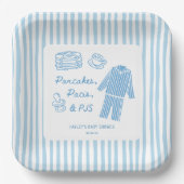 Pancakes, Pacis & PJs Boy Baby Shower Pappteller (Vorderseite)