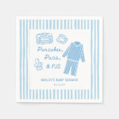 Pancakes, Pacis & PJs Boy Baby Shower Serviette (Vorderseite)