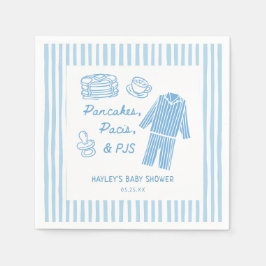 Pancakes, Pacis & PJs Boy Baby Shower Serviette