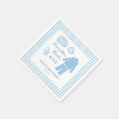 Pancakes, Pacis & PJs Boy Baby Shower Serviette (Ecke)