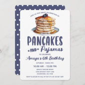 Pancakes & Pajamas Birthday Girl Party Einladung (Vorne/Hinten)