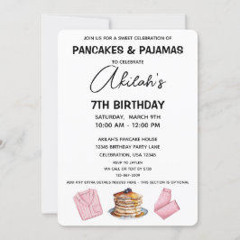 Pancakes & Pajamas Birthday Girl Party Einladung