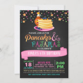 Pancakes & Pajamas Geburtstagsfeier Einladung (Vorderseite)