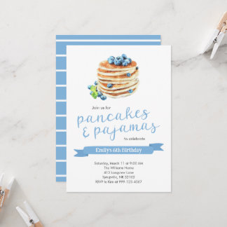 Pancakes & Pajamas Geburtstagsfeier Einladung